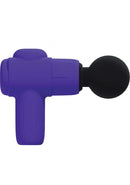 Loveline MicroBoost 10 Function Silicone Massager Purple side view showing compact design and black massage head.