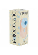Loveline Budside Air Tap Tech Vibe packaging showing a compact vibrator in peach and blue design.