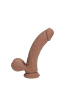 Realrock Dual Layered Vibrating Curved Dildo 6 inch Tan for realistic pleasure and comfort.