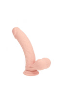 Realrock Dual Layered Vibrating Curved Dildo 6 inch Flesh in a lifelike design with dual-density construction.
