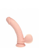Realrock Dual Layered Vibrating Curved Dildo 6 inch Flesh, designed for lifelike experience with vibration.