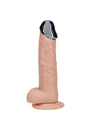 Realrock Metalhead Vibrating Straight Dildo 7 inch Flesh with metal head and lifelike texture for intense stimulation.