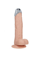 Realrock Metalhead Vibrating Straight Dildo 6 inch Flesh, lifelike design with metal tip for intense stimulation.