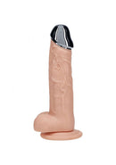 Realrock Metalhead Vibrating Straight Dildo 6 inch Flesh with lifelike design and solid metal tip.