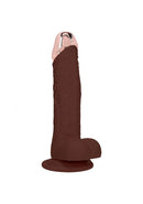 Realrock Metalhead Vibrating Straight Dildo 6 inch Brown with firm pressure and metal head for targeted stimulation