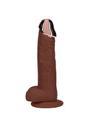 Realrock Metalhead Vibrating Straight Dildo 6 inch Brown - realistic design with firm pressure and targeted sensation.