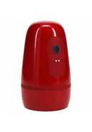 PUMPED Vibrobator Masturbator Negative Pressure Suction Red with sleek design and control button for enhanced pleasure.