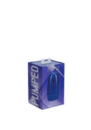 PUMPED Vibrobator Masturbator Negative Pressure Suction Blue product packaging with blue design.