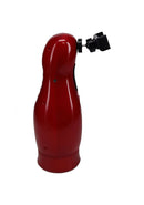 PUMPED Virtuo Masturbator Suction Vibration Phone Attachment Red side view showcasing the sleek design and attachment feature.