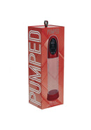 PUMPED CyberPulse Automatic Waterproof Metallic Red in packaging, showcasing its design and features.