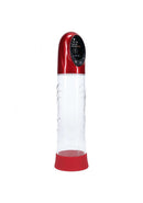 PUMPED CyberPulse Automatic Waterproof Metallic Red high-performance pump with digital display and transparent body.