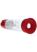 PUMPED CyberPulse Automatic Waterproof Metallic Red pump showcasing its sleek design with smooth silicone interface.