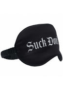Ouch Suck Dont Bite Printed Mask Satin Black is a sleek sensory accessory with a playful print.