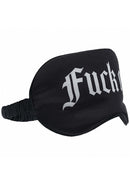 Ouch Fuck Off Printed Mask Satin Black, bold sensory accessory for intimate exploration and power play.