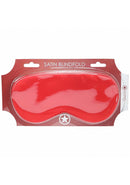 Ouch Satin Mask Blindfolds Red, luxurious satin blindfold in vibrant red color for sensory play.