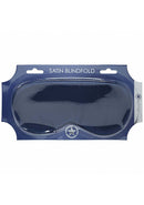 Ouch Satin Mask Navy packaging showcasing a sleek satin blindfold designed for sensory exploration.