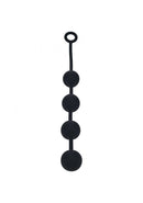 Levelz Round Silicone Anal Balls XL 50 MM Black, featuring smooth rounded spheres for enhanced stimulation.