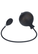 Levelz Ribbed Inflatable Silicone Anal Plug Black inflatable pump bulb for customizable expansion and comfort.