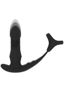 Levelz Vibrating & Thrusting Prostate Massager & Cock Ring Black - dual-function pleasure device for intense stimulation.