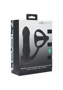 Levelz Vibrating & Thrusting Prostate Massager & Cock Ring Black packaging showcasing its features and design.
