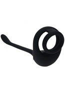 Levelz Dual Motor Cock Ring & Prostate Stimulator in sleek black silicone for enhanced pleasure and stimulation.