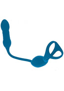 Levelz Vibrating & Thrusting Tri-O Cock Ring & Prostate Massager Teal designed for multi-stimulation and powerful vibrations.