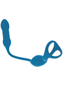 Levelz Vibrating & Thrusting Tri-O Cock Ring & Prostate Massager Teal for multi-stimulation and enhanced pleasure.
