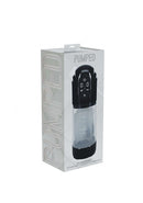 Pumped Technothrust Masturbator Black packaging showcasing advanced stimulation device with automatic control.