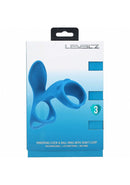 Levelz Vibrating Cock & Ball Ring Teal packaging showcasing the multifunction performance ring with dual-loop design.