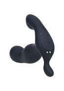 Levelz Heating & Vibrating Silicone Prostate Stimulator Black, sleek design with ergonomic shape and control features.