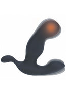 Levelz Heating & Vibrating Silicone Prostate Stimulator Black, ergonomic design and heating feature for enhanced pleasure.