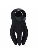 Digital Vibrating Penis Head Stimulator with Tentacles Black, compact design for focused vibration and enhanced sensitivity.