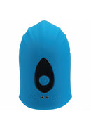LEVELZ Adjustable Vibrating Silicone Penis Head Stimulator Teal with ergonomic design and user-friendly controls.