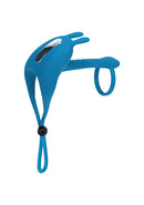 Levelz Bunny Vibrating Lasso Cock Ring & Shaft Loop Blue in vibrant blue silicone designed for enhanced stimulation.
