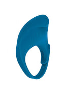 Levelz Adjustable Vibrating Cock Ring Teal side view showcasing the premium silicone design for enhanced stimulation.