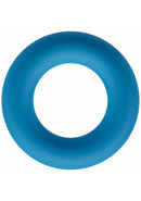 Levelz Liquid Silicone Cock Ring L Teal viewed from above, showcasing its smooth, flexible design in teal color.