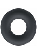 Levelz Liquid Silicone Cock Ring S Black top view showing sleek design and soft silicone texture.