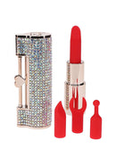 Loveline Diamond Lipstick Vibrator with bling case and red lipstick design for discreet pleasure.