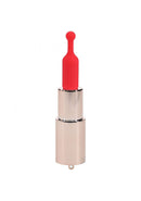 Loveline Tifanny Lipstick Vibrator in red with a sleek silver base design.