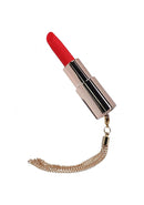 Loveline Angel Lipstick Vibrator in red with gold chain, discreet design for powerful stimulation and privacy.