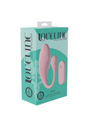 Loveline Wave C Shape Vibrator Pink packaging with ergonomic design and remote control for G-spot stimulation.