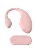 Loveline Wave C Shape Vibrator Pink with remote control for enhanced stimulation and ergonomic design.