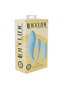 Loveline Wave C Shape Vibrator Blue packaging with remote control and ergonomic design.