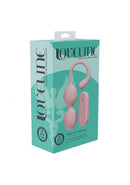 Loveline PelviFit Beads 10 Function Vibrating Kegel Vibe Pink packaging with a teal and pink design.