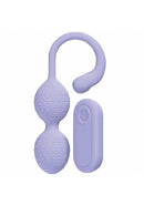 Loveline PelviFit Beads 10 Function Vibrating Kegel Vibe Lavender, dual-beaded pelvic wellness device.