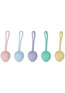 Loveline Pelvifit Berry Kegel Kit includes five colorful Kegel balls for progressive pelvic floor training.