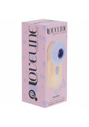 Loveline Budsie Airtaptech Vibrator Lavender packaging design featuring sleek, compact shape for discreet pleasure.