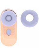 Loveline Budsie Airtaptech Vibrator Lavender with lavender silicone tip and gold body design.