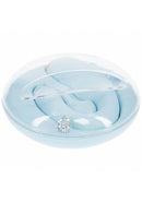 Loveline Daydream Vibrator Blue in a sleek, round design with an elegant surface and remote control for stimulation.