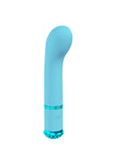 Loveline Cherie 10 Function G-Spot Vibrator Blue showcasing its sleek design and curved silhouette for targeted stimulation.